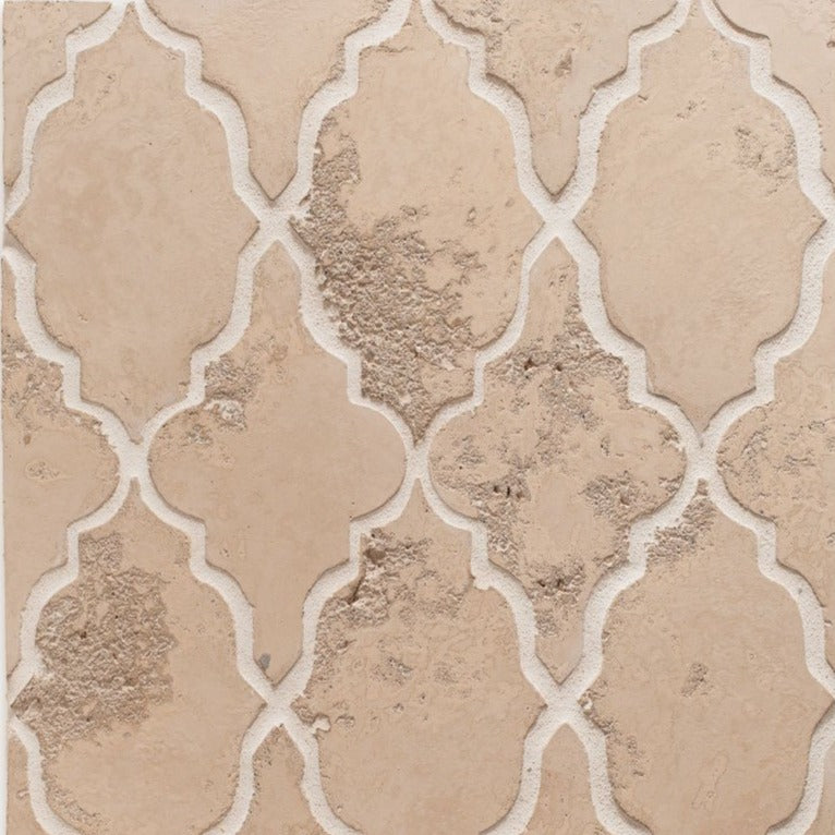 Artillo Concrete Field Tile: Hacienda Limestone Arabesque-12