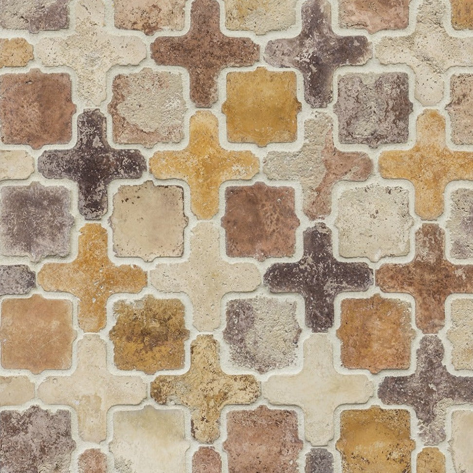 Artillo Concrete Field Tile: Creme Fraiche Arabesque-11A