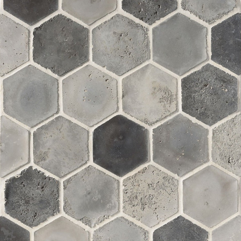 Artillo Concrete Field Tile: Portland Blend Vintage Hexagon (6-Inch)