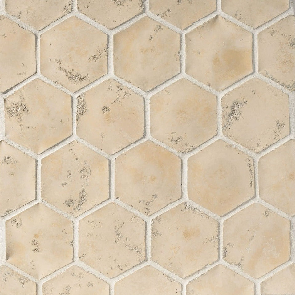 Artillo Concrete Field Tile: Hacienda Limestone Hexagon (6-Inch)