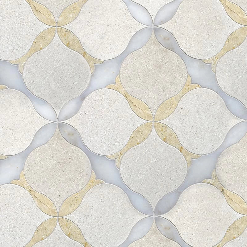 ms amelia multi marble waterjet mosaic champagne casablanca afyon white 9 5_8x9 5_8 sold by surface group online