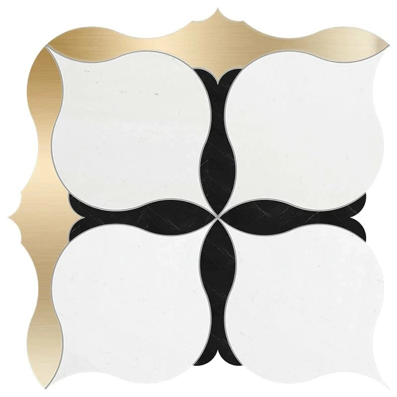 ms amelia multi marble waterjet mosaic aspen white brass black 9 5_8x9 5_8 sold by surface group online