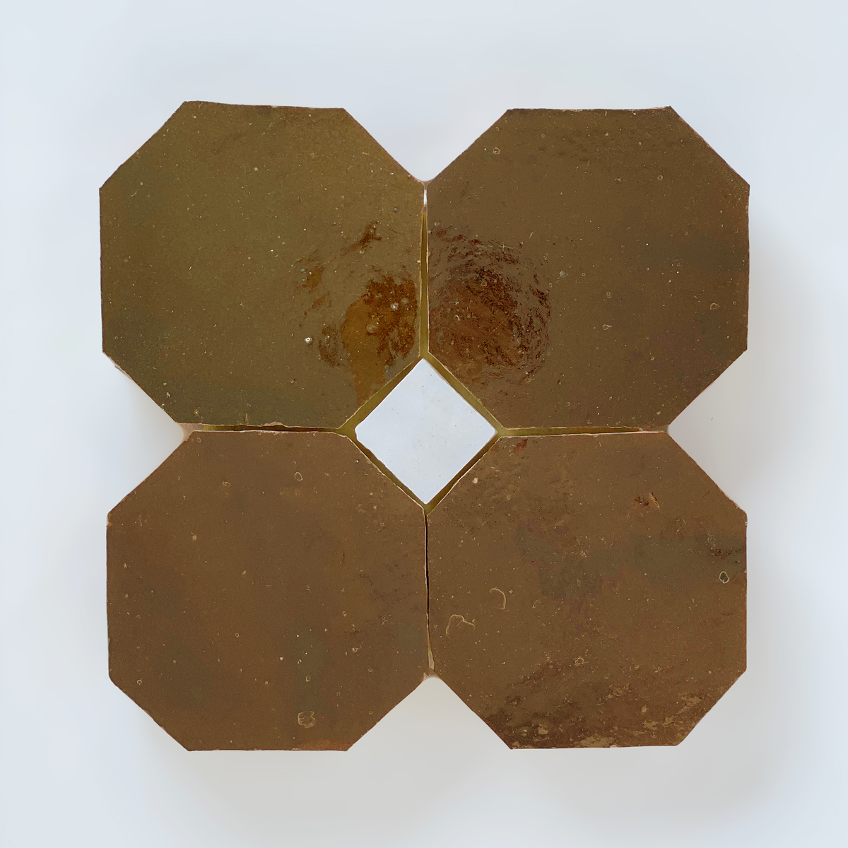 AUTHENTIC: Amber Octagon Zellige Field Mosaic (matte)