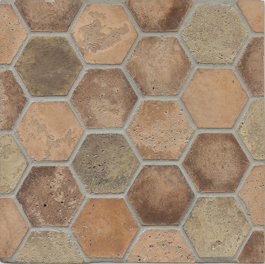 Artillo Concrete Field Tile: Normandy Cream Hexagon (6-Inch)