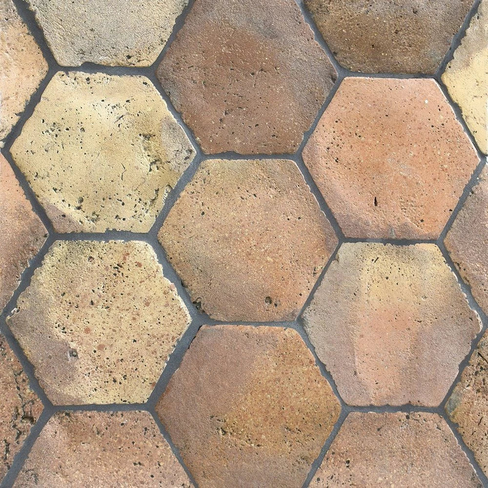 ms reclaimed natural terracotta field tile hexagon 6x6x3_4 sold by surface group online