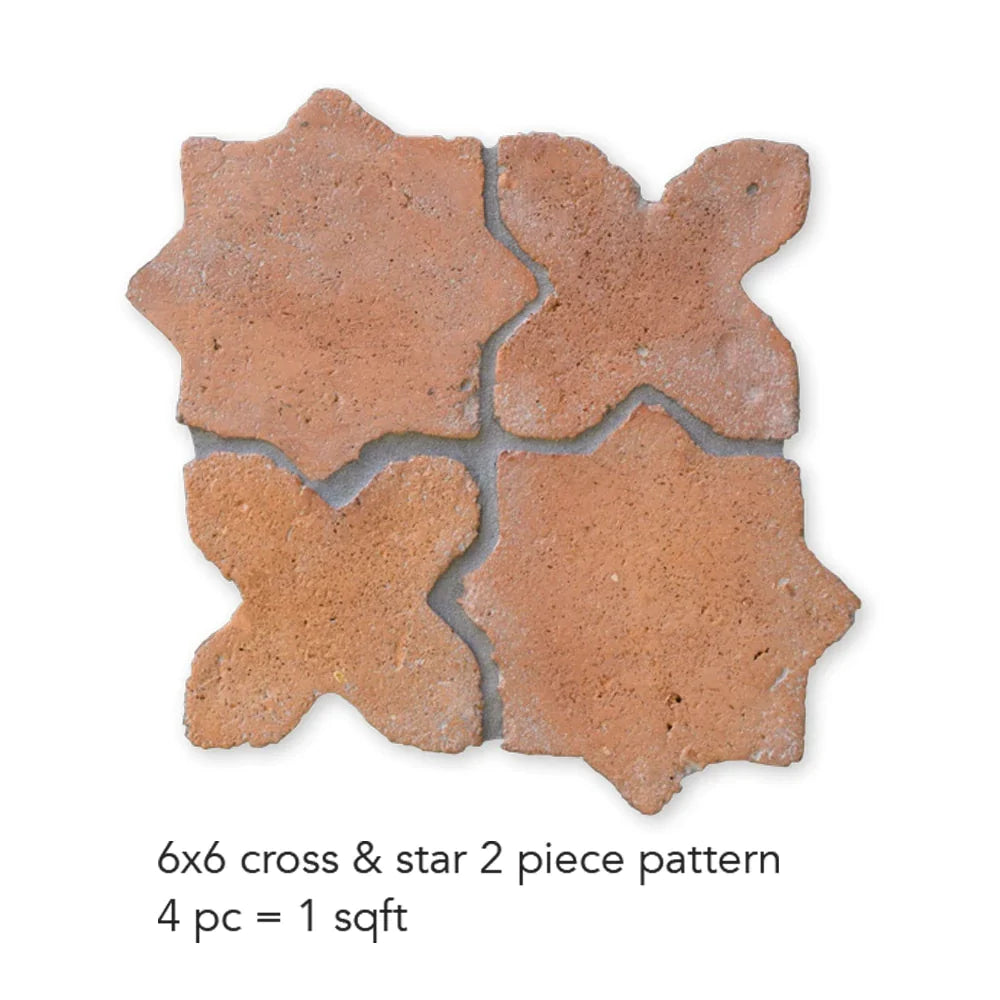 COTTO MED TERRACOTTA: Cross Field Tile (6"x6"x¾" | Natural)