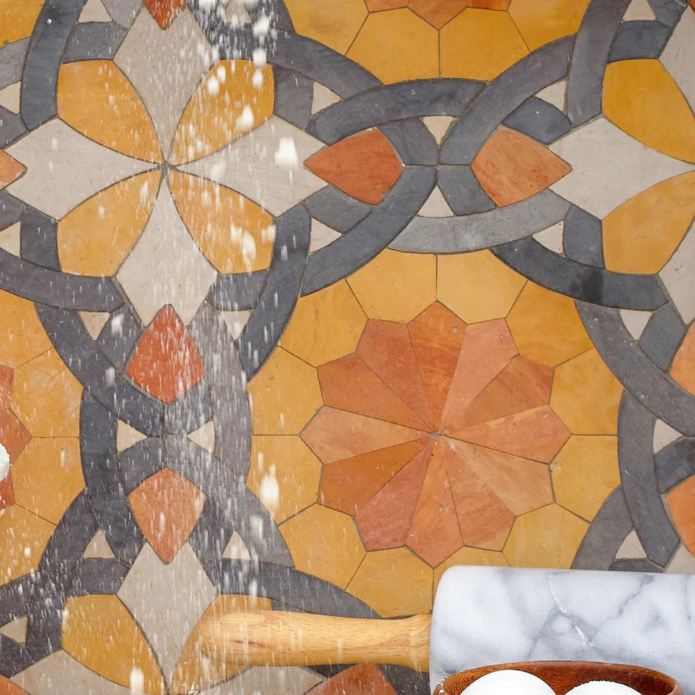 BABA CHIC: Limestone Anoushka Mosaic (10"x10"x¼" | Honed)