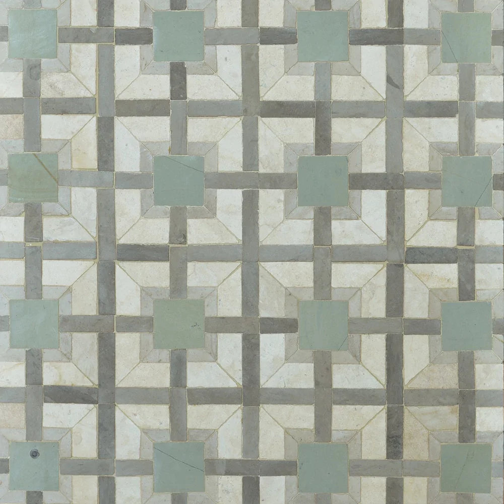BABA CHIC: Limestone Esma Mosaic (10"x10"x¼" | Honed)