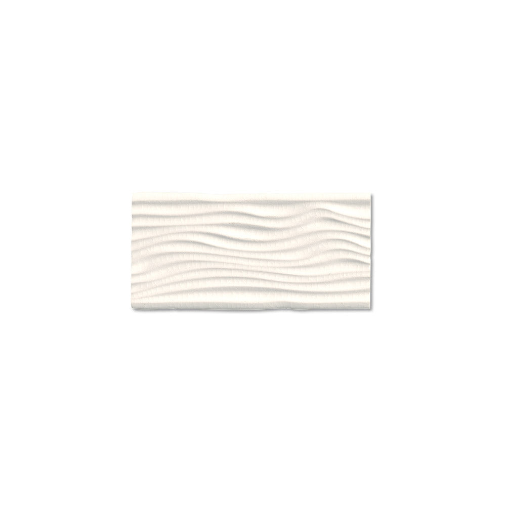 adex ceramic tile for indoor wall and or floor earth navajo white tile field semi matte matte crackle mono embossed textured rectangle waves 3x6 distributed by surface group international