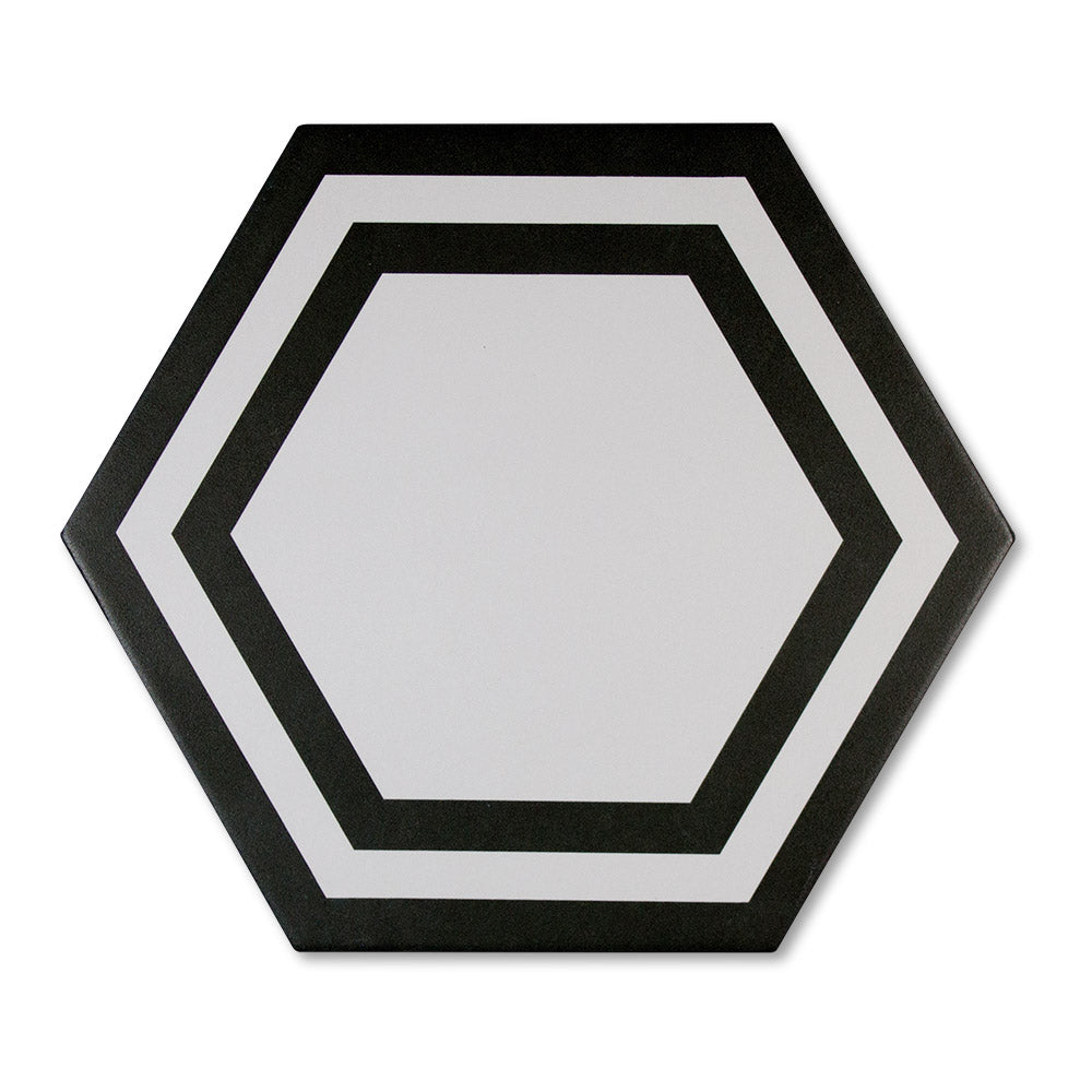 adex ceramic tile for indoor wall and or floor floor black tile deco semi matte solid mono flat hexagon 8x9 painted hex frame distributed by surface group international