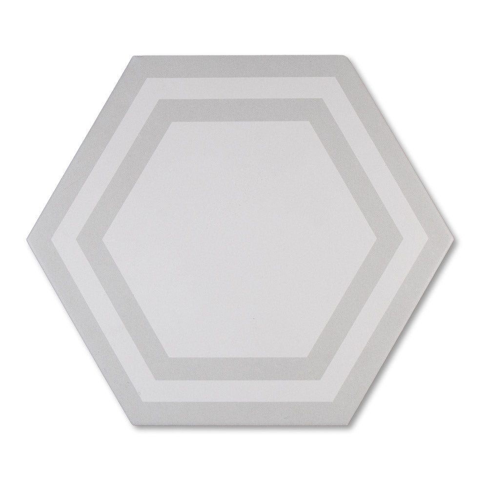 adex ceramic tile for indoor wall and or floor floor light gray tile deco semi matte solid mono flat hexagon 8x9 painted hex frame distributed by surface group international