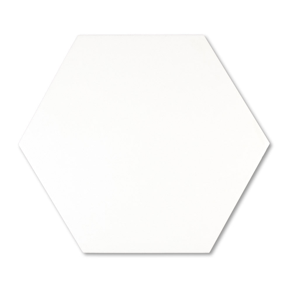 adex ceramic tile for indoor wall and or floor floor white tile field semi matte solid mono flat hexagon 8x9 distributed by surface group international