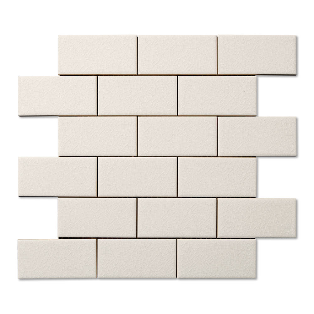adex ceramic tile for indoor wall and or floor hampton white mosaic field glossy classic crackle mono flat 12x12 rectangle 2x4 staggered joint distributed by surface group international