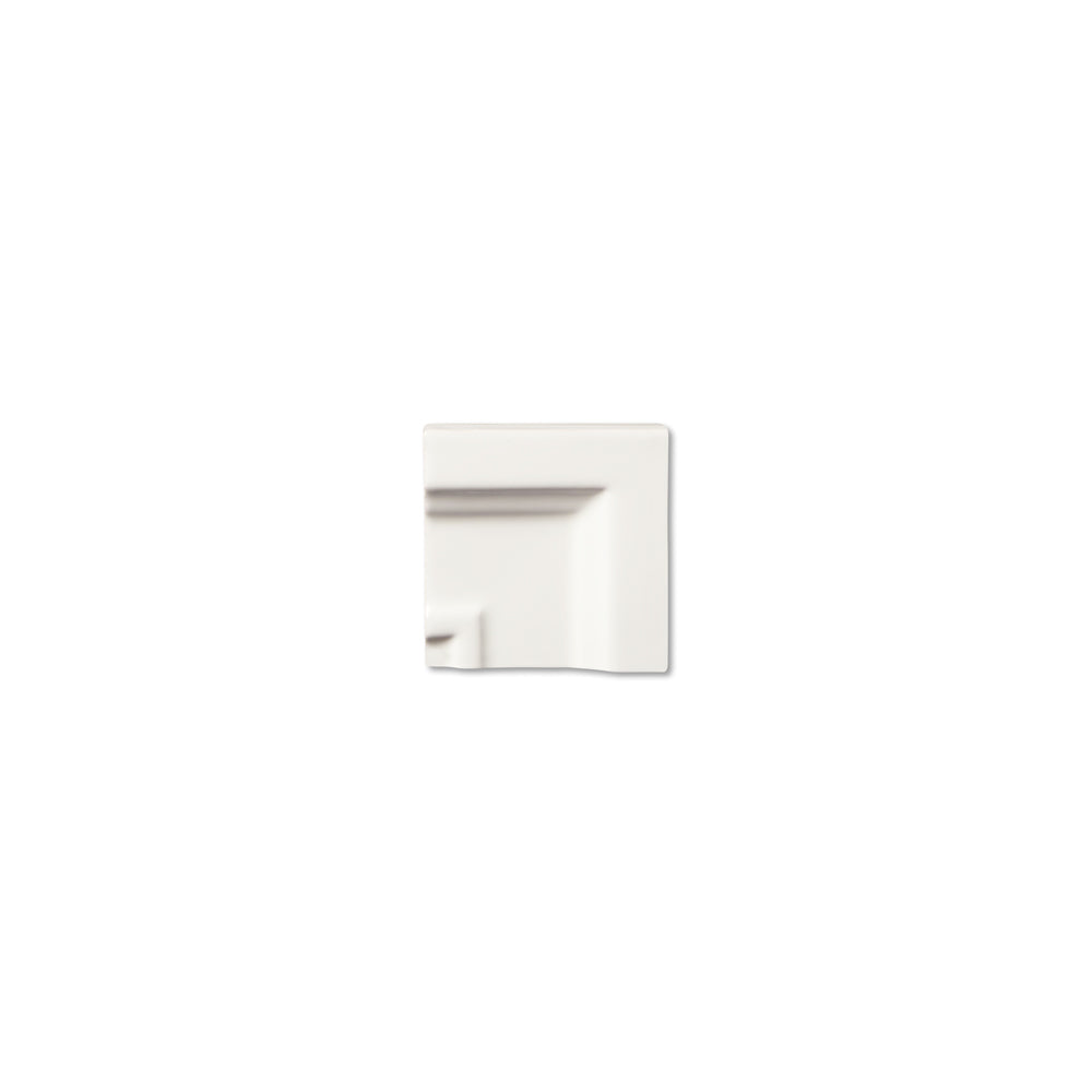 adex ceramic tile for indoor wall and or floor neri white molding basic crown frame corner glossy solid mono embossed reliefed 2_8x2_8 distributed by surface group international