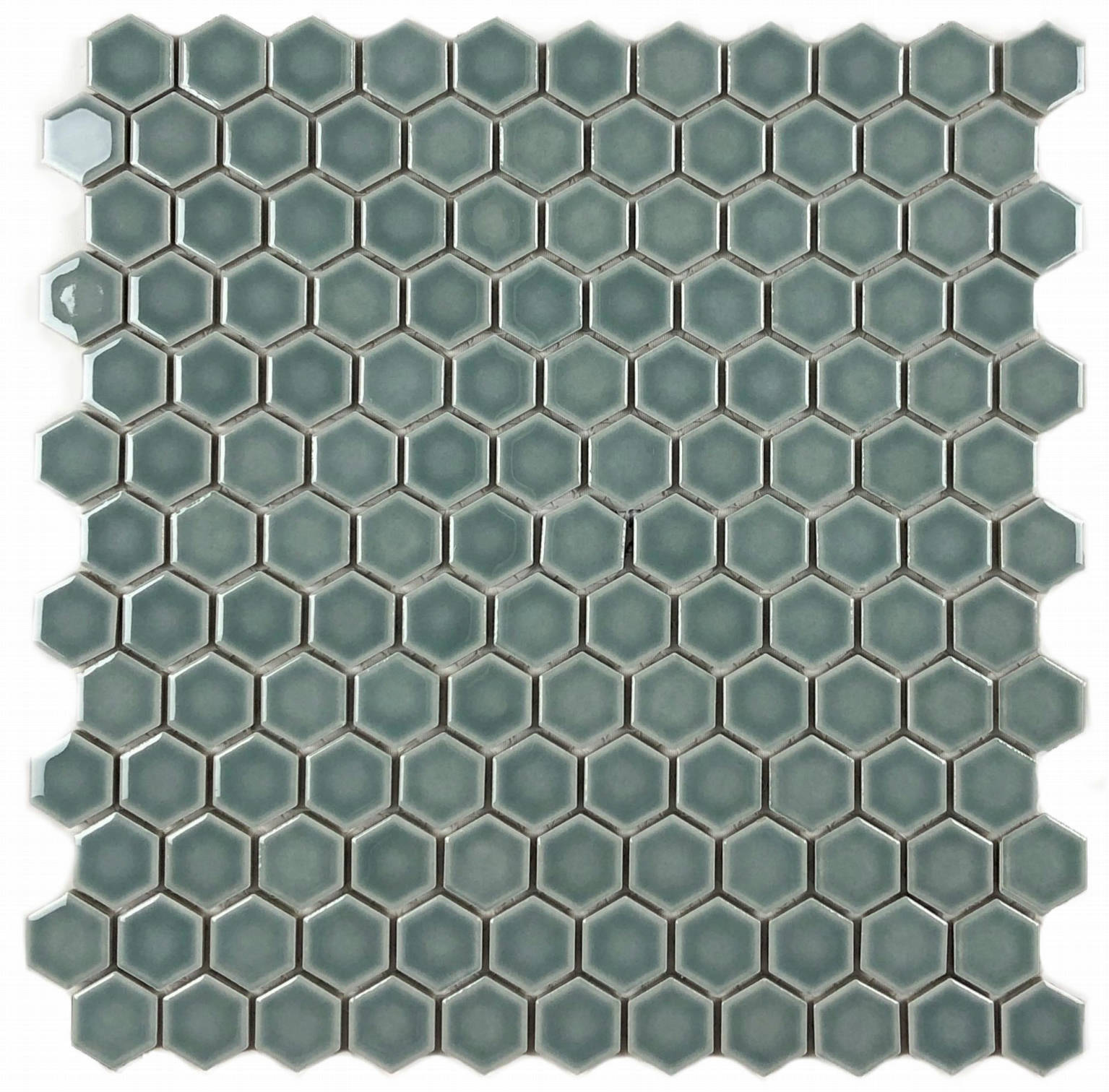 Mosaic Teal 1-Inch Hexagon Pattern (12"x12")