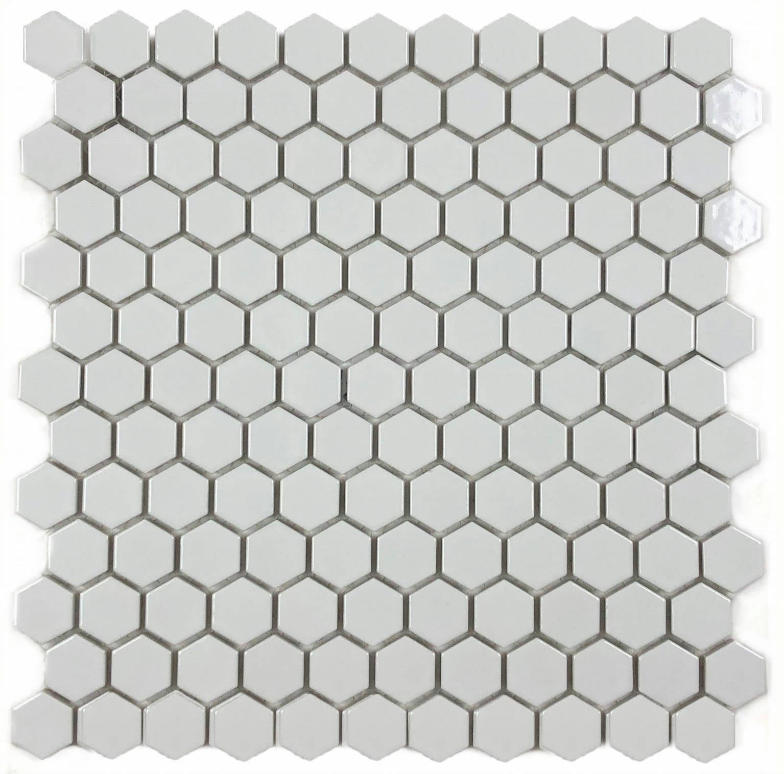 Mosaic White 1-Inch Hexagon Pattern (12"x12")