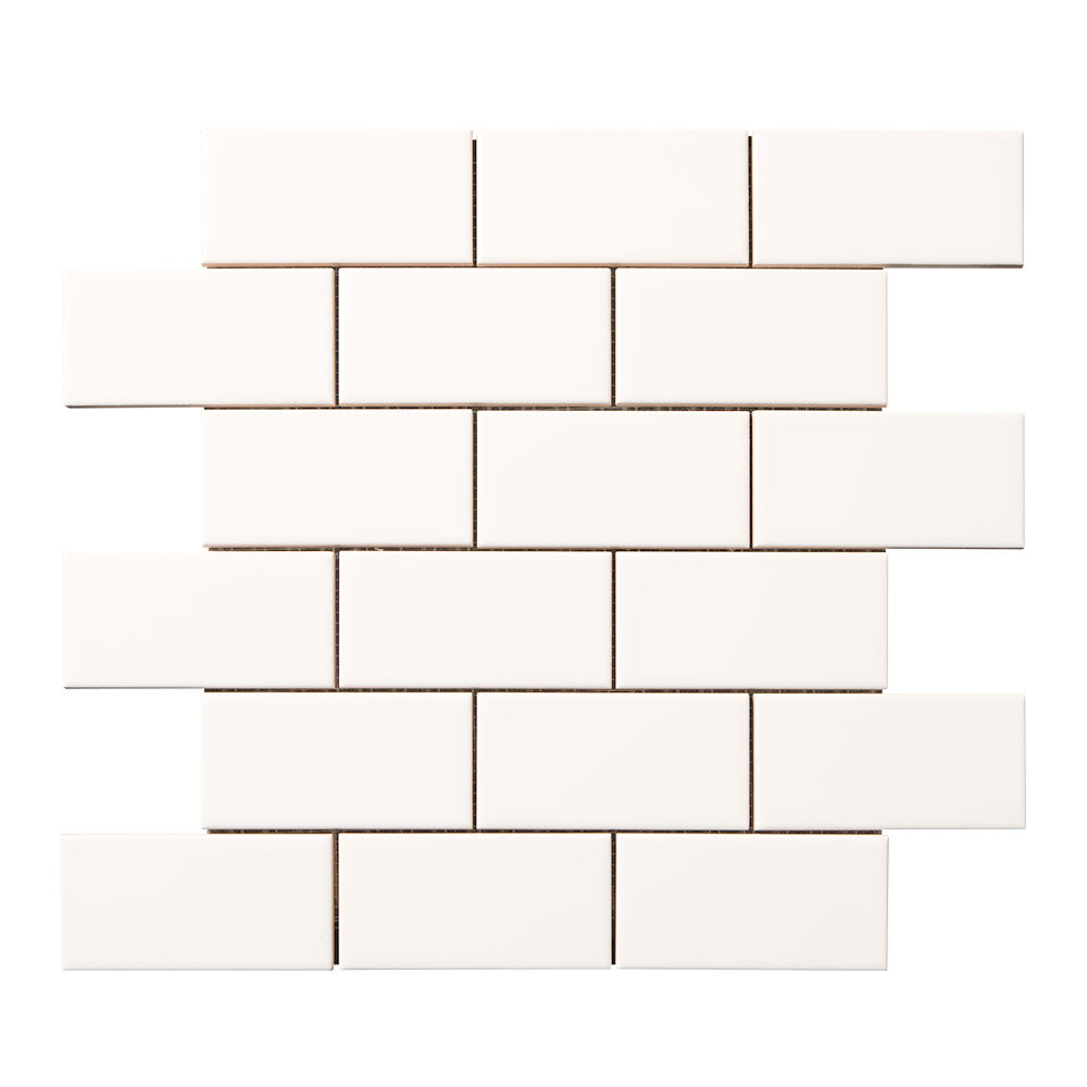 adex ceramic tile for indoor wall and or floor neri white mosaic field glossy solid mono flat 12x12 rectangle 2x4 staggered joint distributed by surface group international