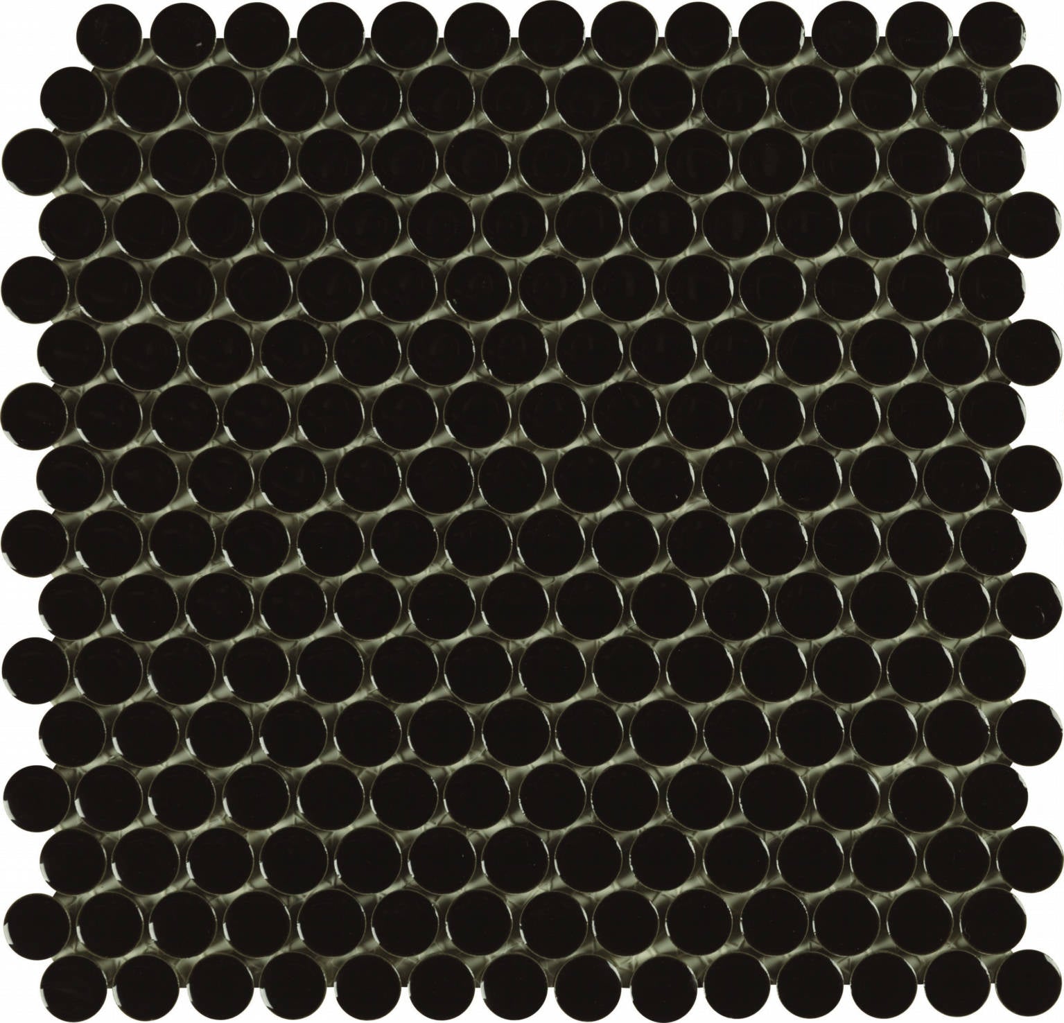 Mosaic Black 1-Inch Penny Rounds Pattern (12"x12")