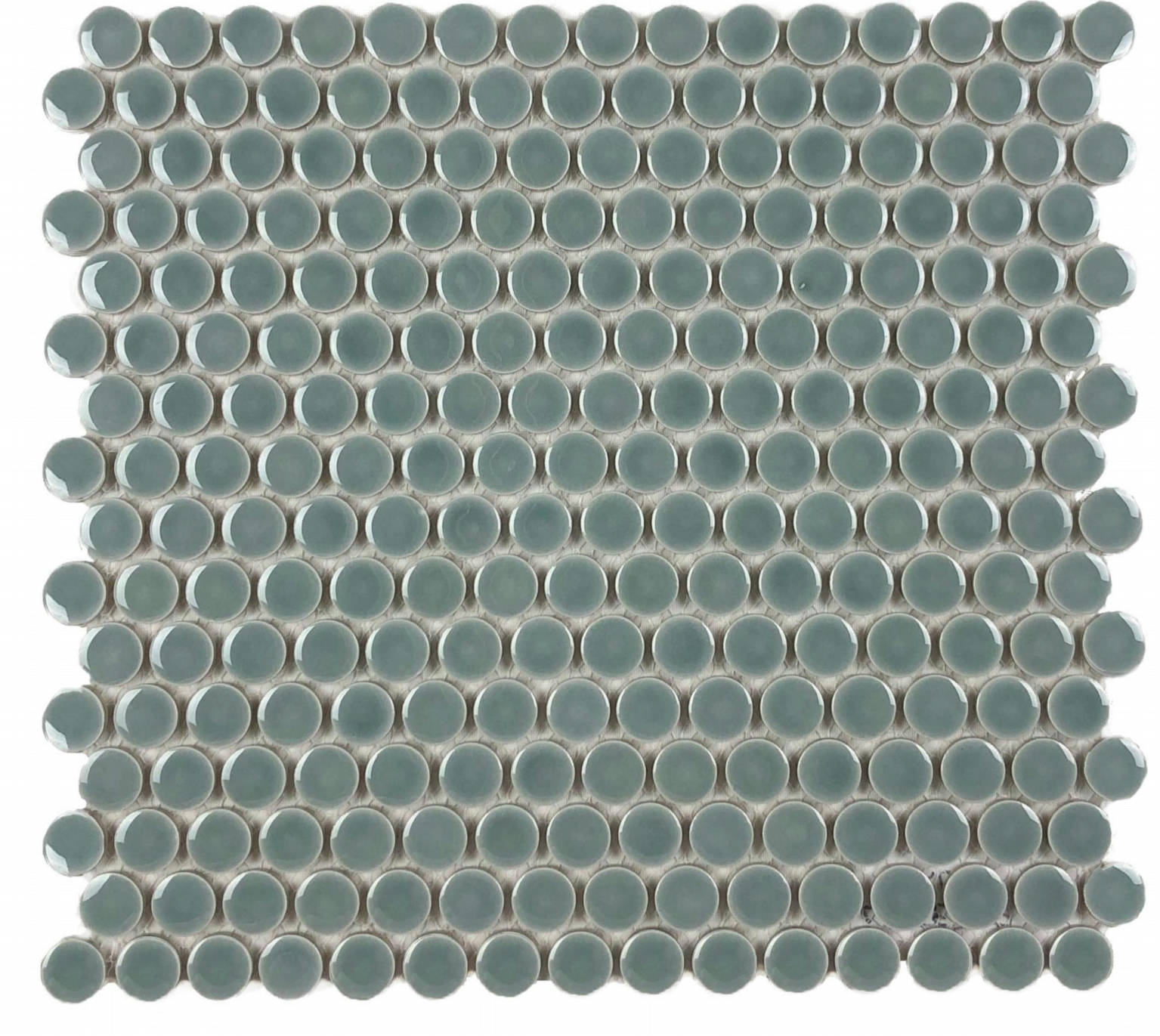 Mosaic Teal 1-Inch Penny Rounds Pattern (12"x12")