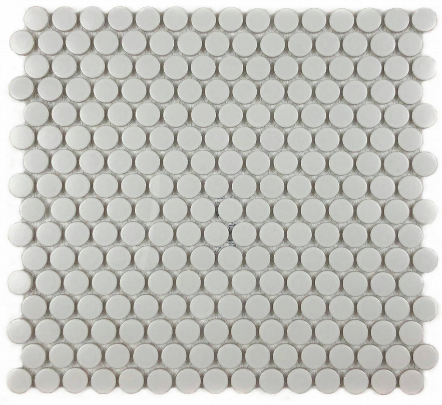 Mosaic Matte White 1-Inch Penny Rounds Pattern (12"x12")