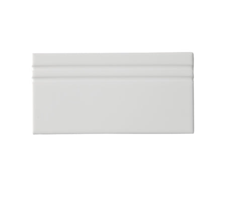 adex ceramic tile for indoor wall and or floor riviera lido white molding basic baseboard glossy solid multi embossed reliefed 4x8 distributed by surface group international