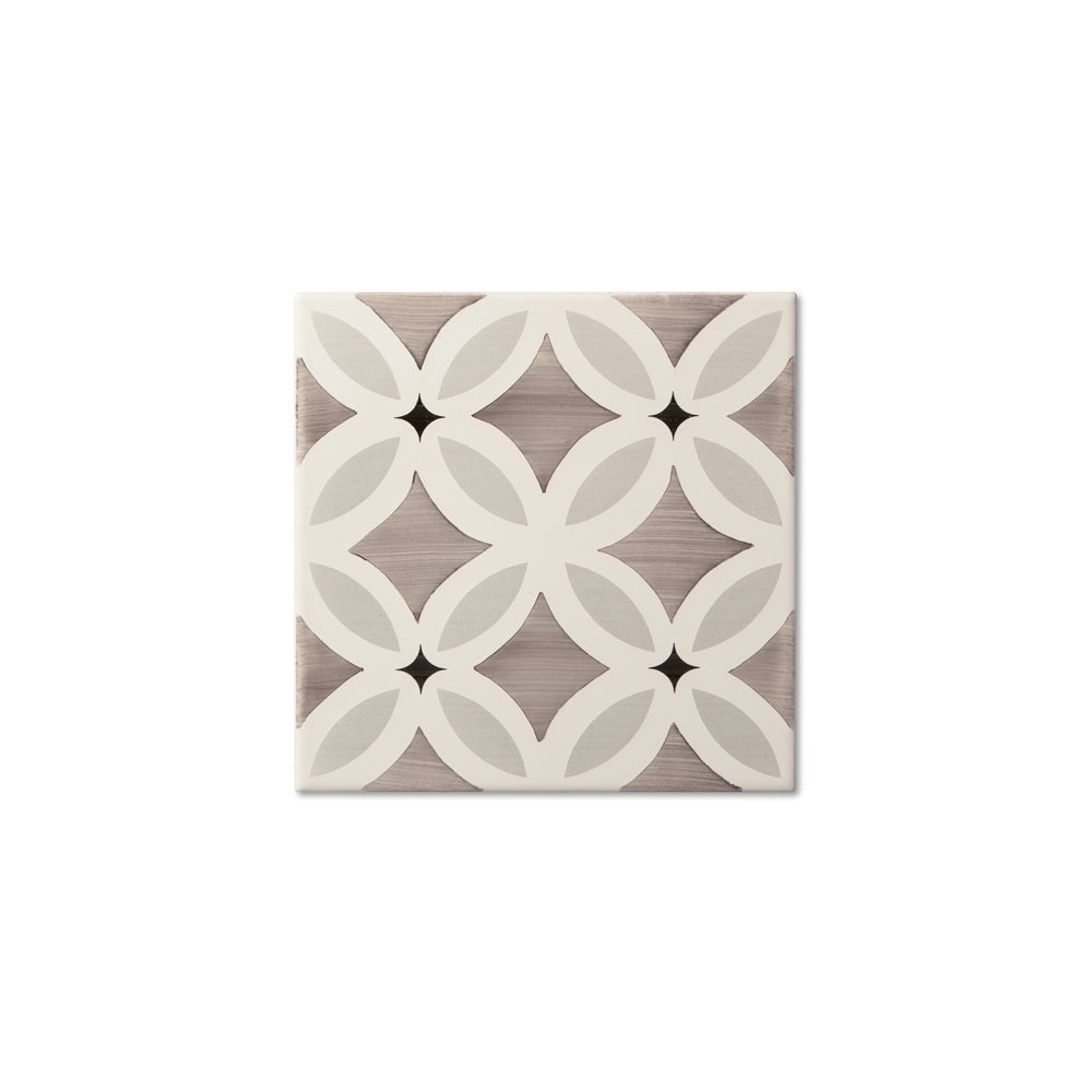 adex ceramic tile for indoor wall and or floor studio blend tile deco glossy translucent mono flat square 5_8x5_8 handpainted flower dusk distributed by surface group international