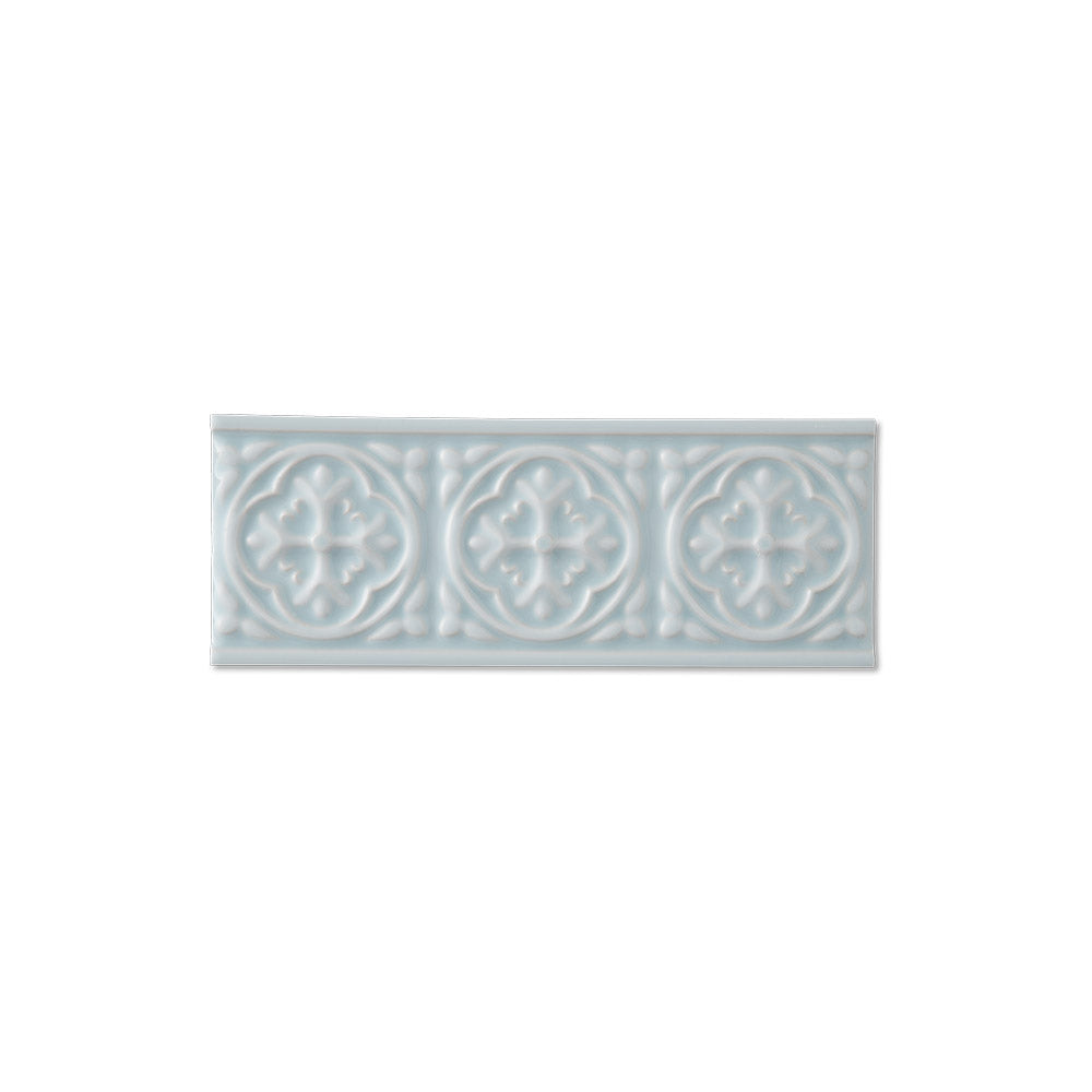 adex ceramic tile for indoor wall and or floor studio ice blue molding deco border glossy translucent mono embossed deco 2_8x7_8 embossed palm beach distributed by surface group international