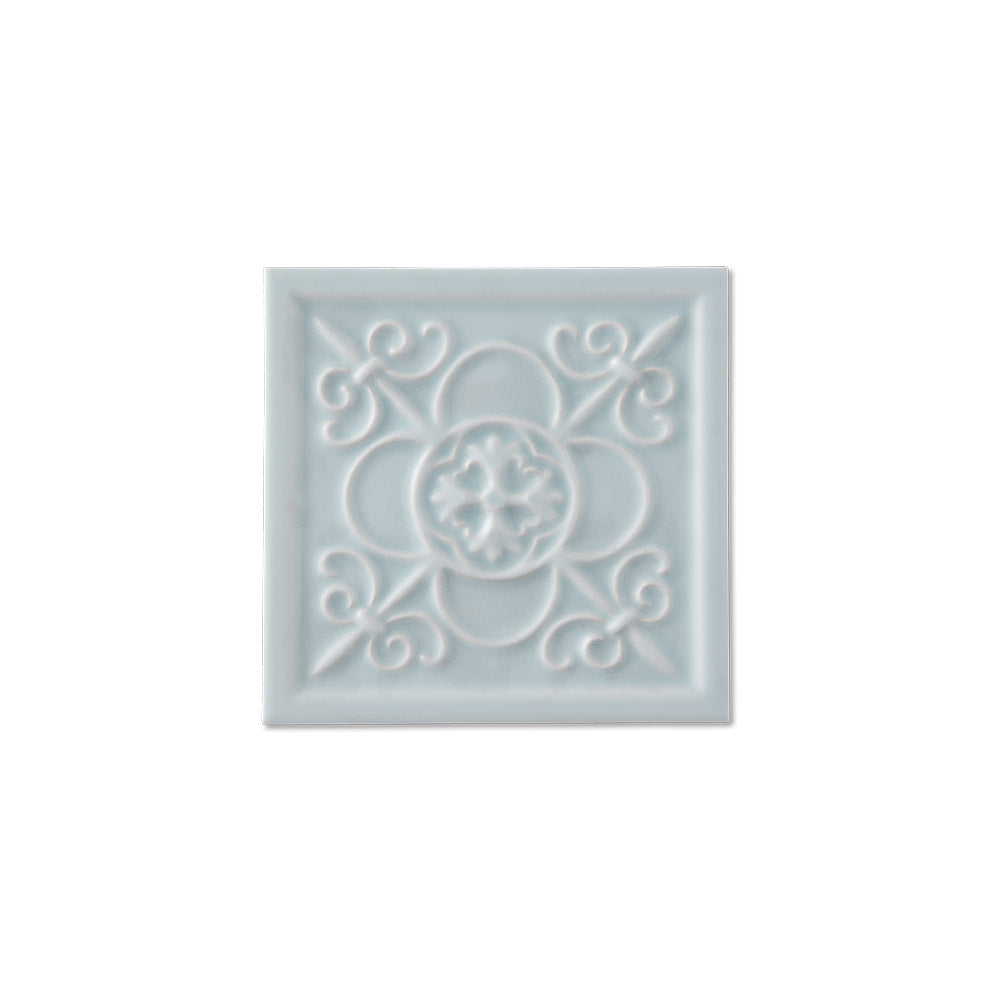 adex ceramic tile for indoor wall and or floor studio ice blue tile deco glossy translucent mono embossed deco square 5_8x5_8 embossed vizcaya distributed by surface group international
