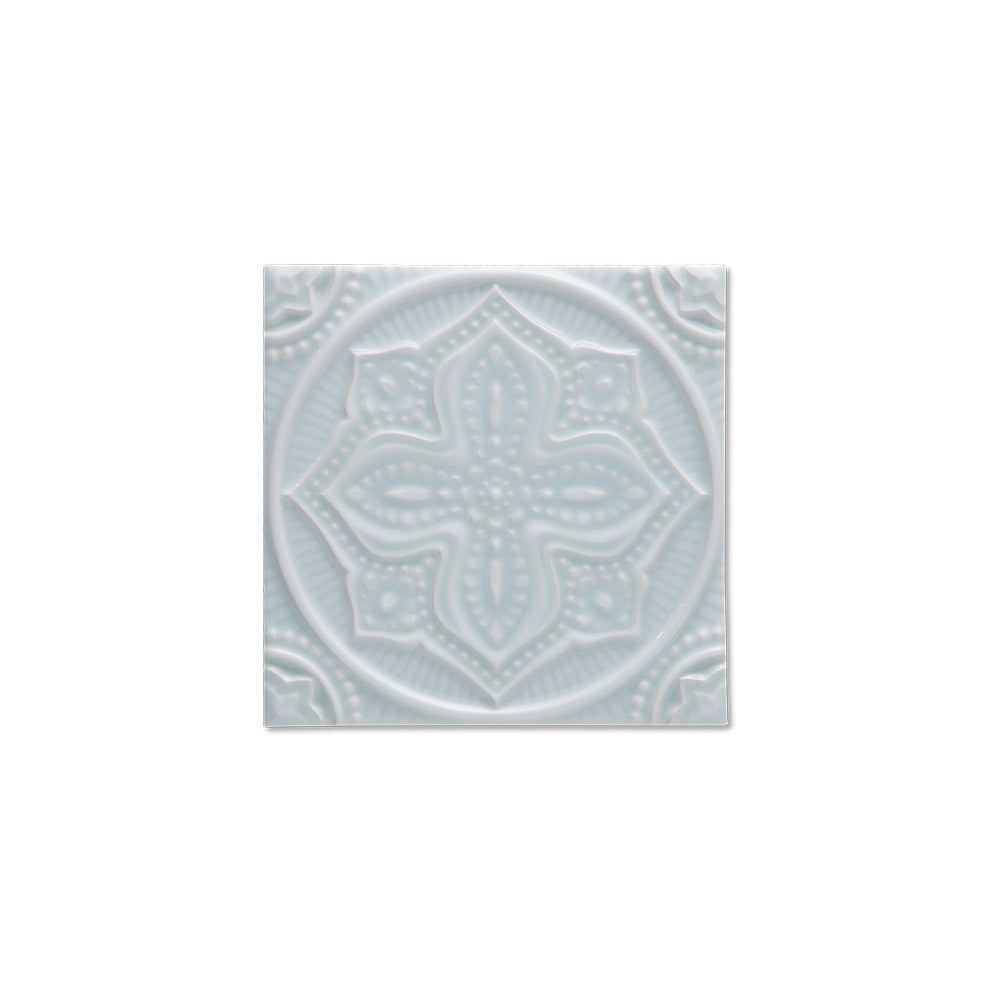 adex ceramic tile for indoor wall and or floor studio ice blue tile deco glossy translucent mono embossed deco square 5_8x5_8 embossed planet distributed by surface group international