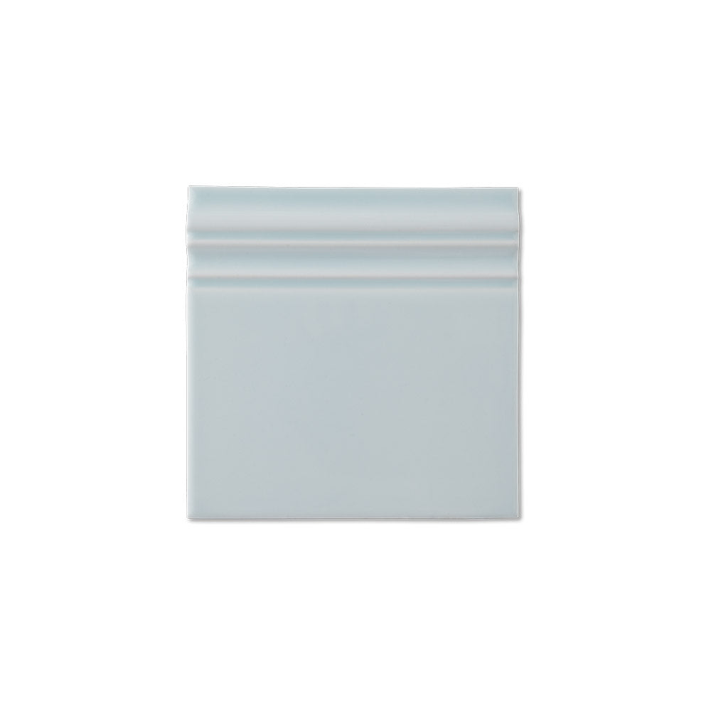 adex ceramic tile for indoor wall and or floor studio ice blue molding basic baseboard glossy translucent mono embossed reliefed 5_8x5_8 distributed by surface group international