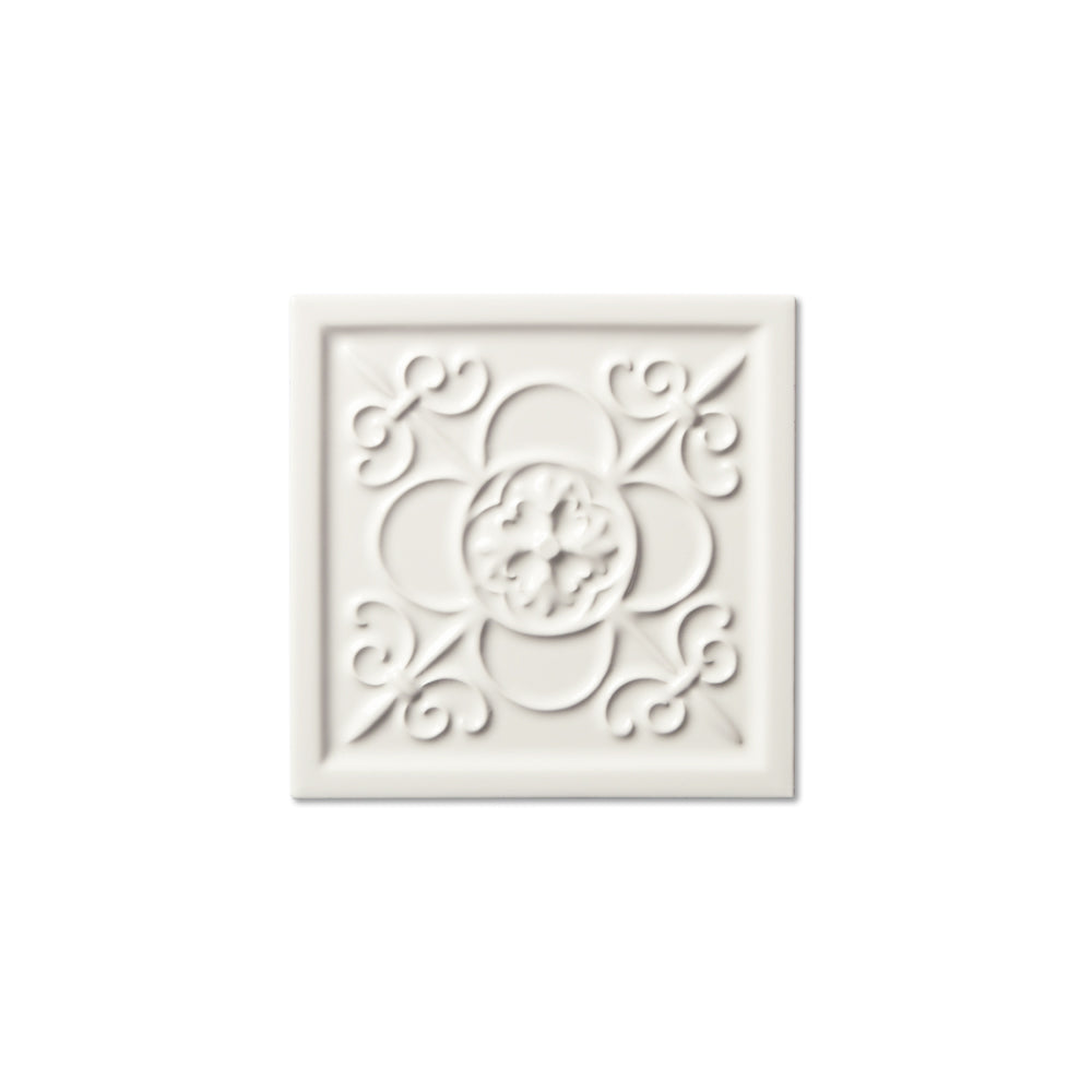 adex ceramic tile for indoor wall and or floor studio snow cap tile deco glossy translucent mono embossed deco square 5_8x5_8 embossed vizcaya distributed by surface group international