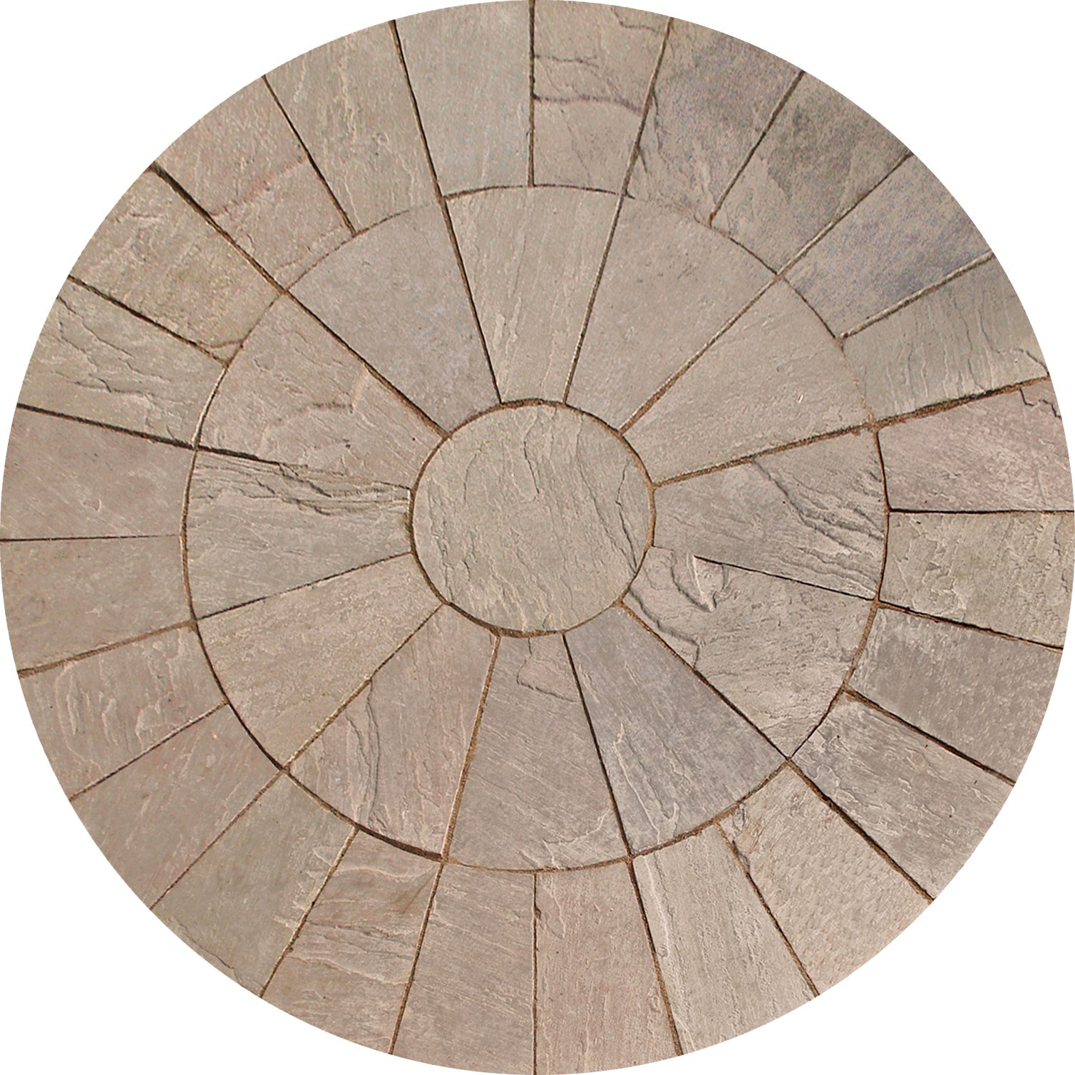 autumn brown natural stone outdoor paver tile large circle pack for patio walkway pool area distributed by surface group manufactured by f and m supply