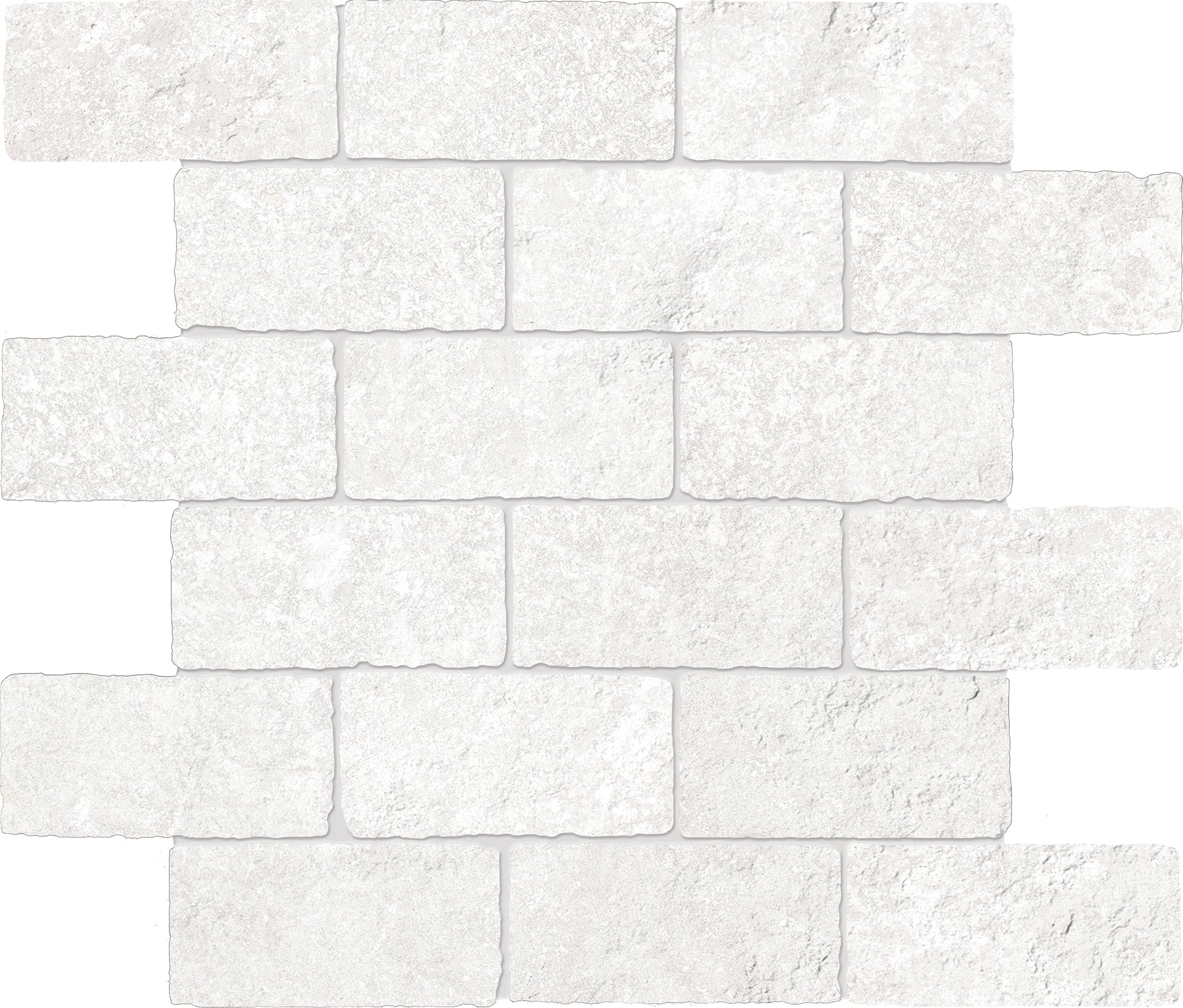 Chateau: Limestone Blanc Mur Mosaic (12"x12"x9.5-mm | matte)