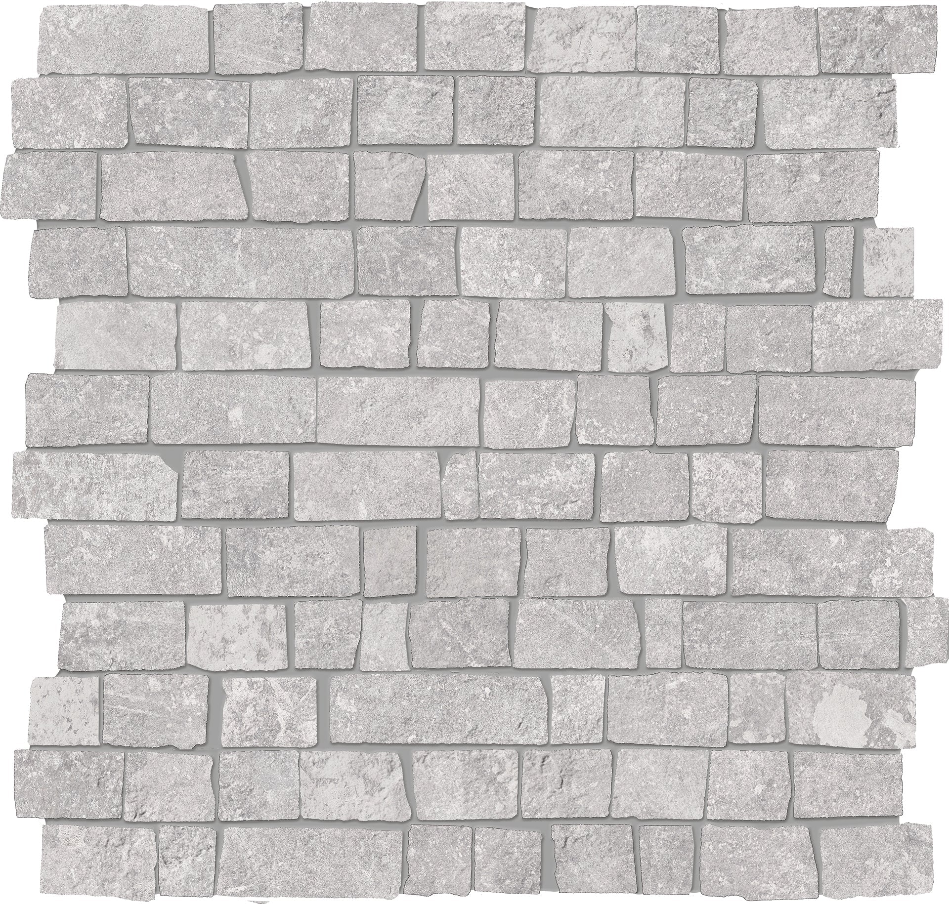 Chateau: Limestone Gris Petit Mur Mosaic (12"x12"x9.5-mm | matte)