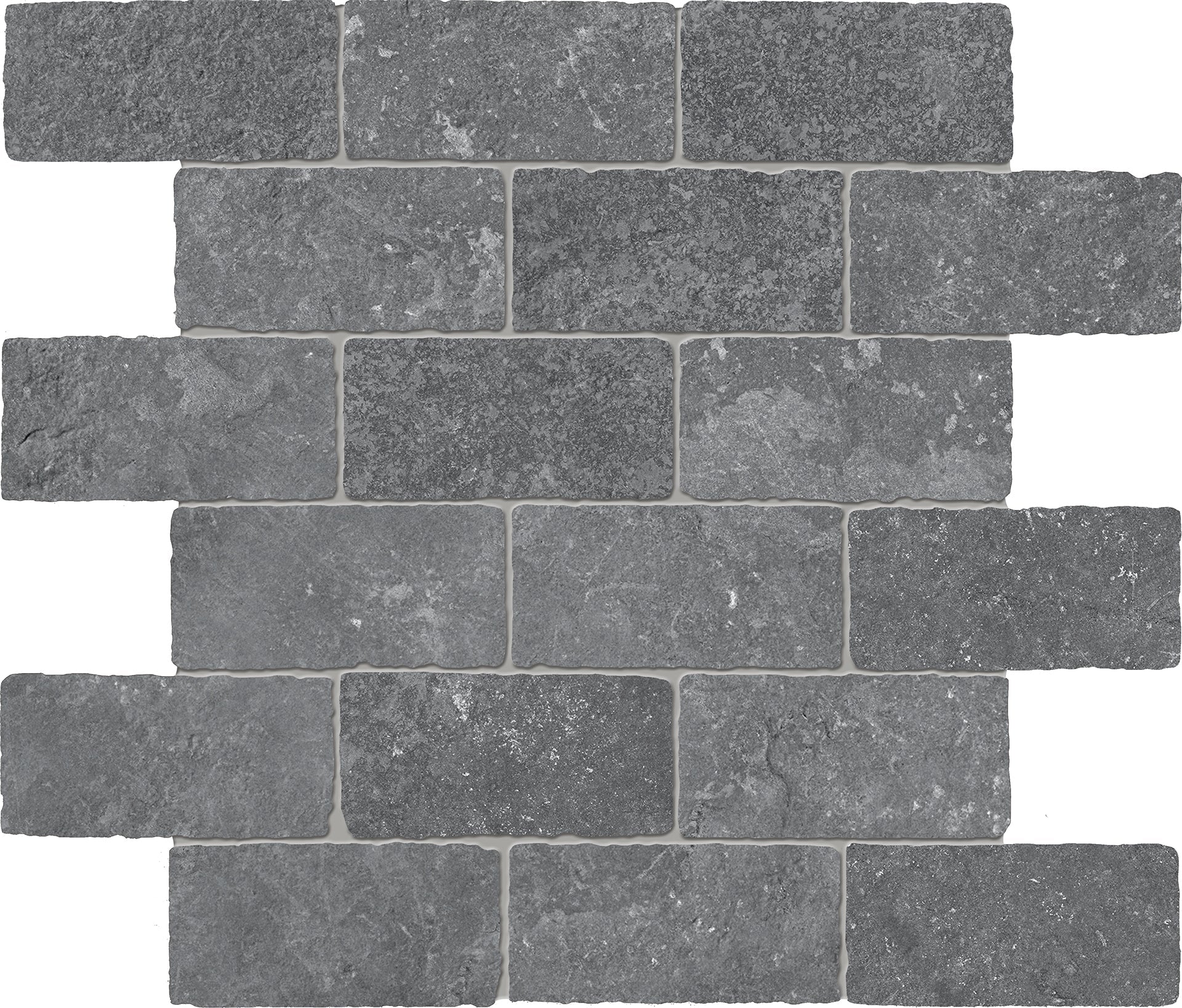 Chateau: Limestone Noir Mur Mosaic (12"x12"x9.5-mm | matte)