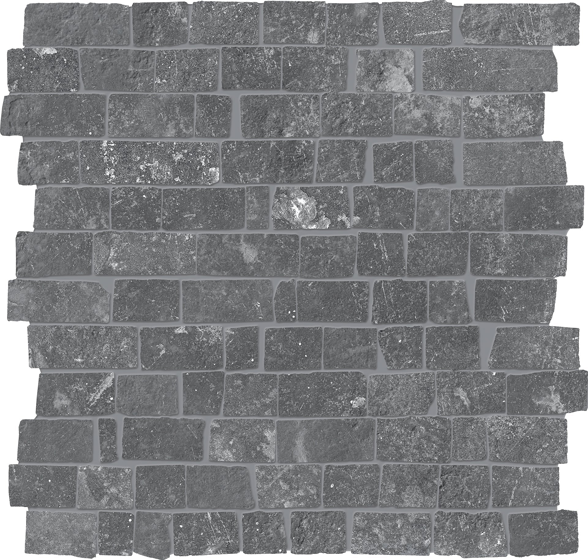 Chateau: Limestone Noir Petit Mur Mosaic (12"x12"x9.5-mm | matte)