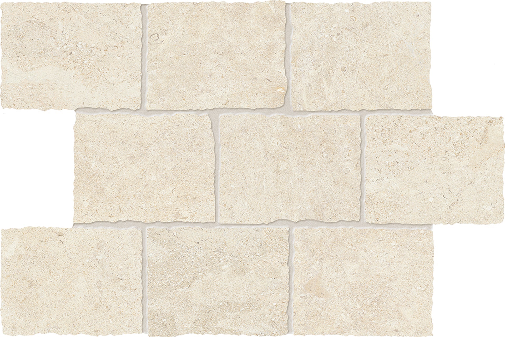 Landscape: Limestone Avorio Muretto Mosaic (12"x18"x9.5-mm | silktech)