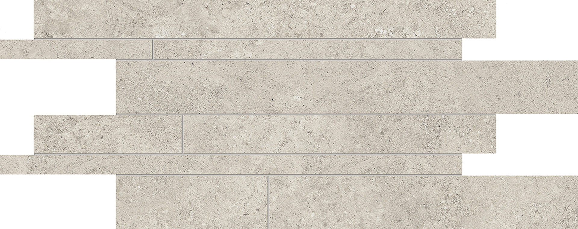 Landscape: Limestone Cenere Listelli Sfalsati Slides Mosaic (12"x24"x9.5-mm | silktech)