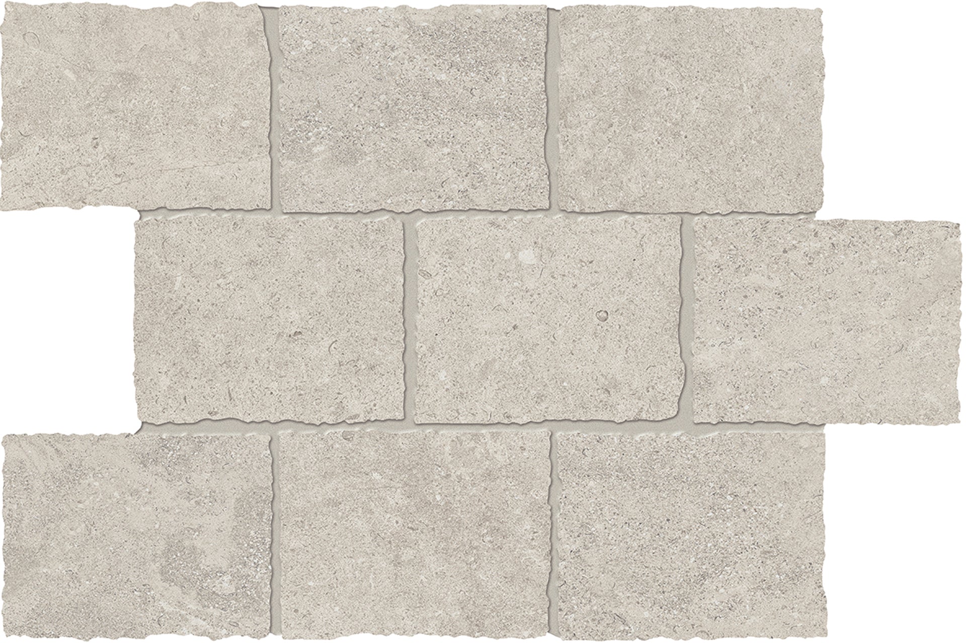 Landscape: Limestone Cenere Muretto Mosaic (12"x18"x9.5-mm | silktech)
