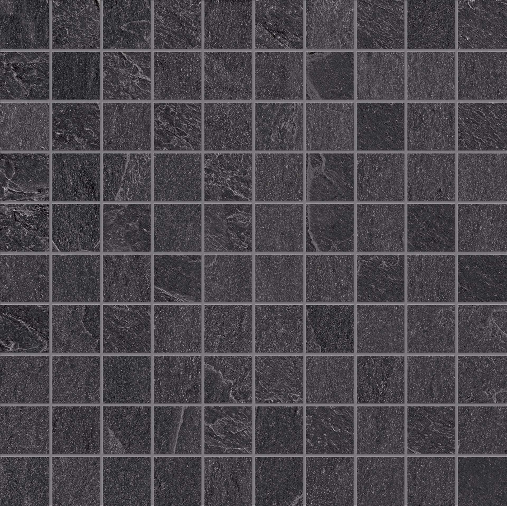 Nordika: Stone Dark Straight Stack 1x1 Mosaic (12"x12"x9.5-mm | matte)