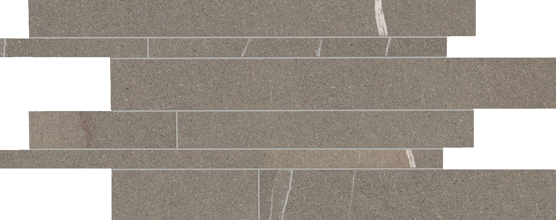 Piase: Stone Spazzolata Listelli Sfalsati Slides Mosaic (12"x24"x9.5-mm | matte)