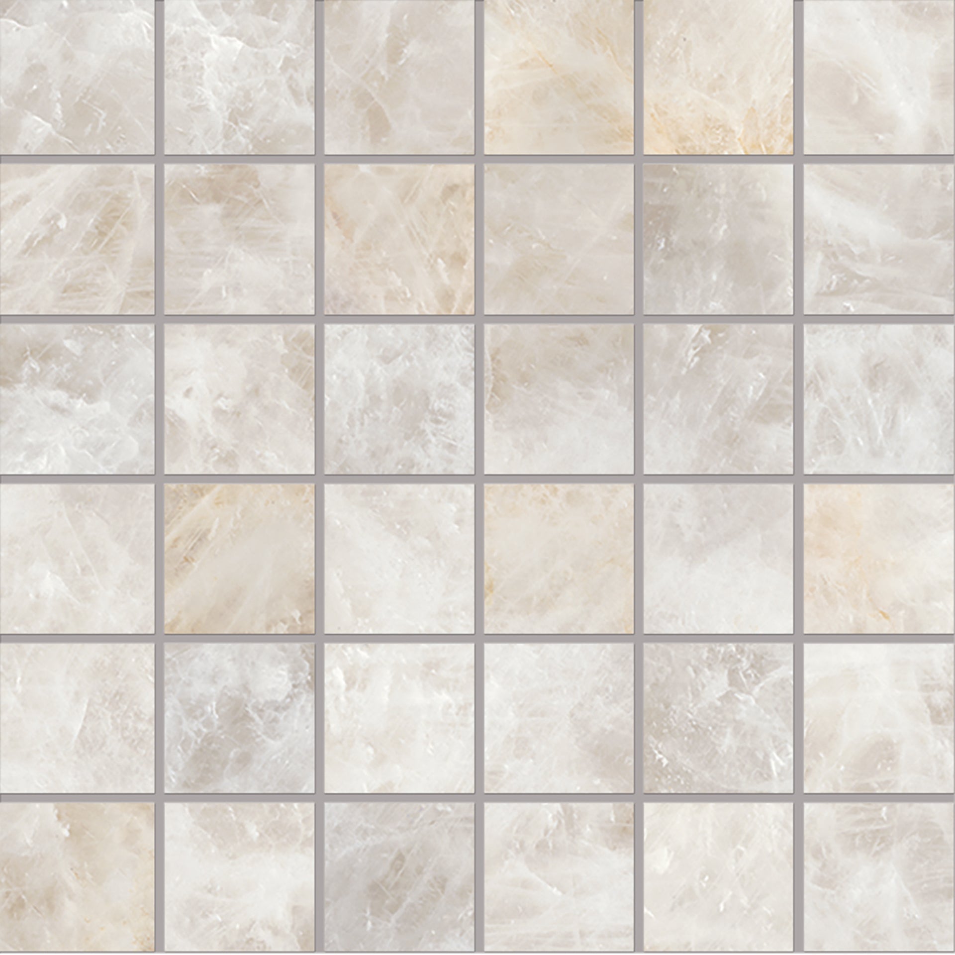 Tele Di Marmo Precious: Crystal Ambra Straight Stack 2x2 Mosaic (12"x12"x9.5-mm | matte)