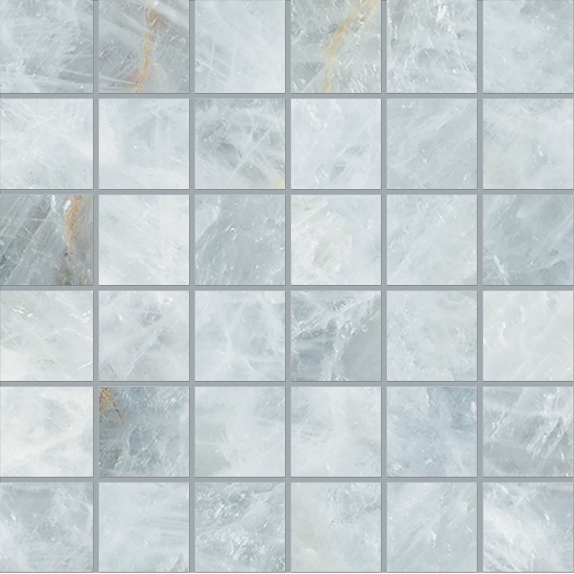 Tele Di Marmo Precious: Crystal Azure Straight Stack 2x2 Mosaic (12"x12"x9.5-mm | matte)