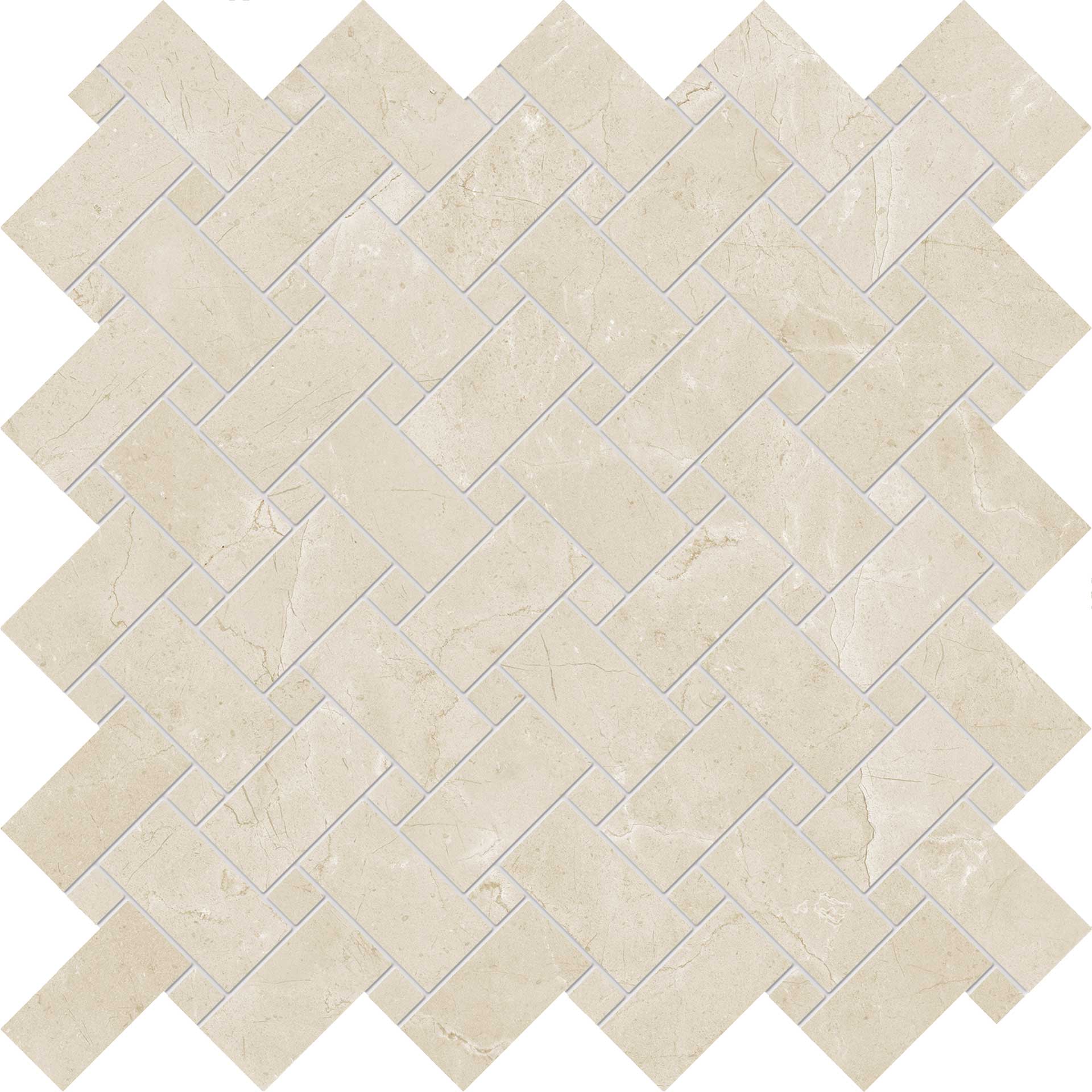 Tele Di Marmo Reloaded: Marfil Ordonez Basketweave Mosaic (12"x12"x9.5-mm | matte)