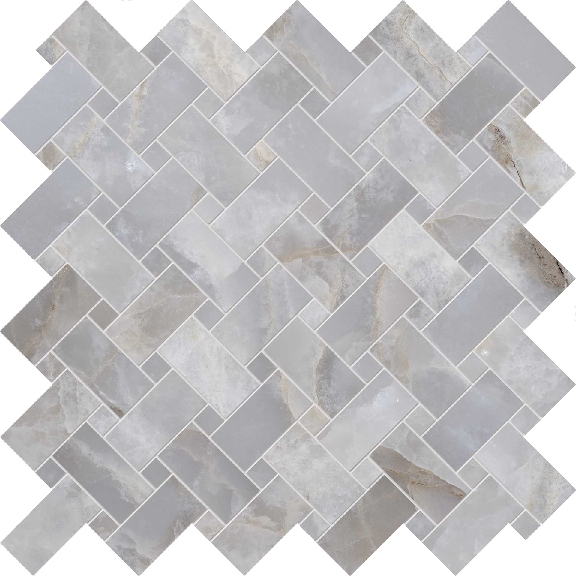 Tele Di Marmo Reloaded: Onice Klimt Basketweave Mosaic (12"x12"x9.5-mm | matte)