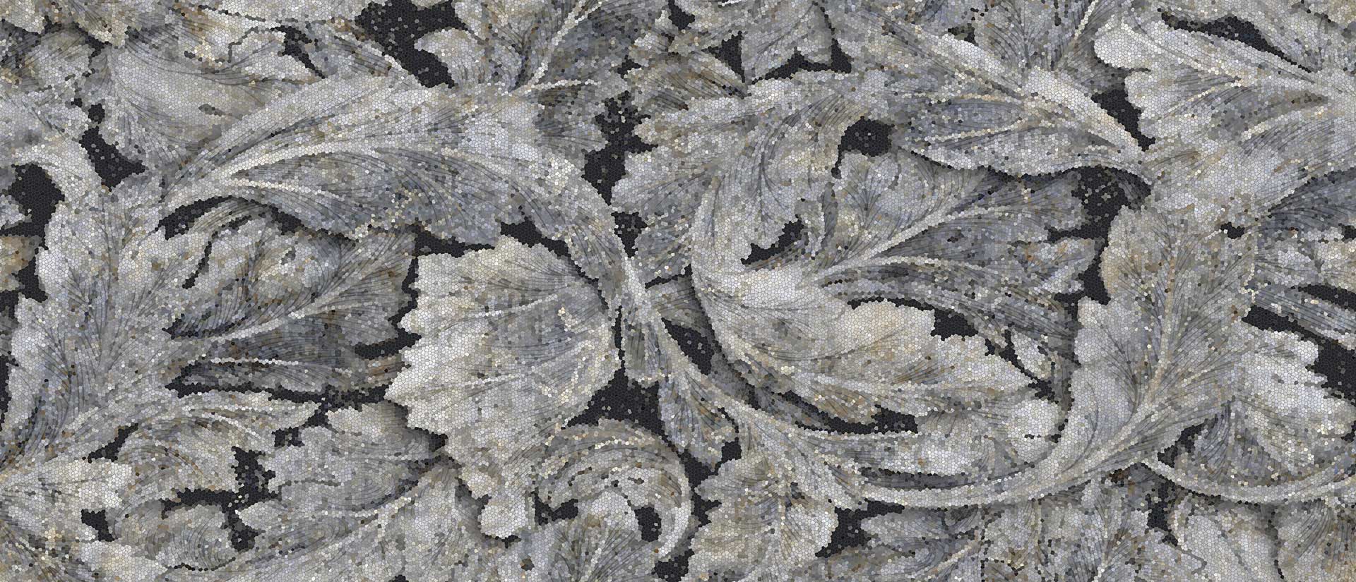 Tele Di Marmo Revolution: Art Blu Ande Acanto Deco Tile (48"x110"x6.5-mm | glossy)
