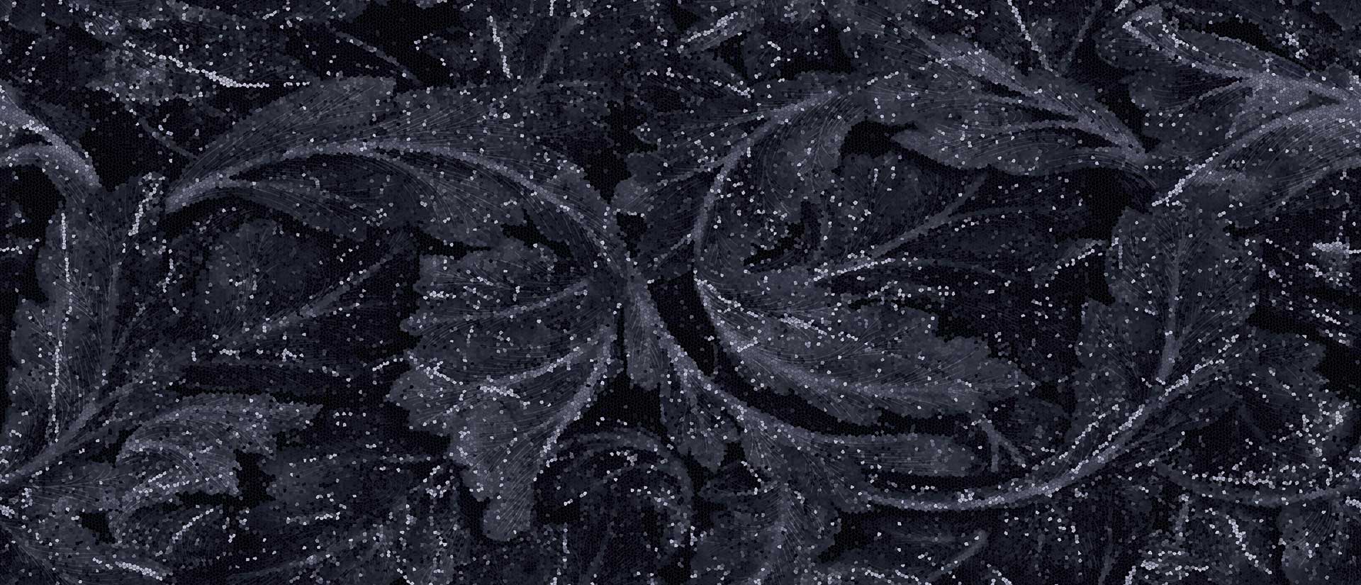Tele Di Marmo Revolution: Art Calacatta Black Acanto Deco Tile (48"x110"x6.5-mm | matte)