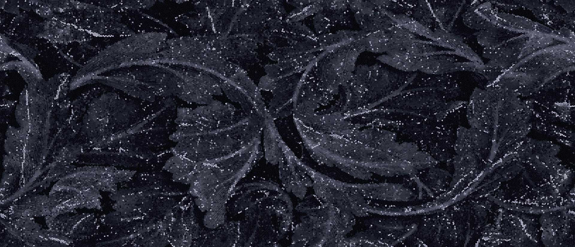 Tele Di Marmo Revolution: Art Calacatta Black Acanto Deco Tile (48"x110"x6.5-mm | matte)