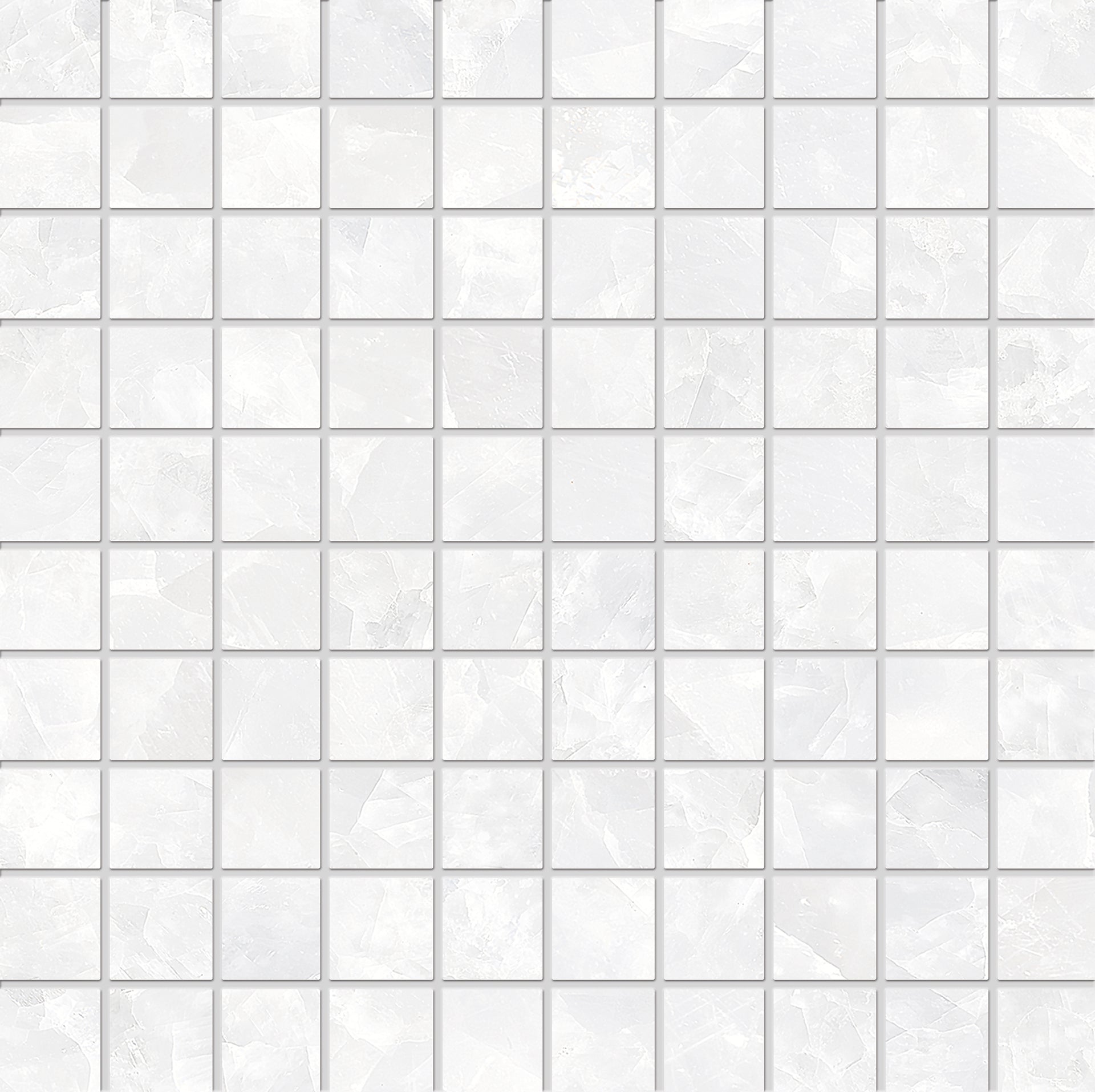 Tele Di Marmo Revolution: Marble Thassos Straight Stack 1x1 Mosaic (12"x12"x9.5-mm | glossy)