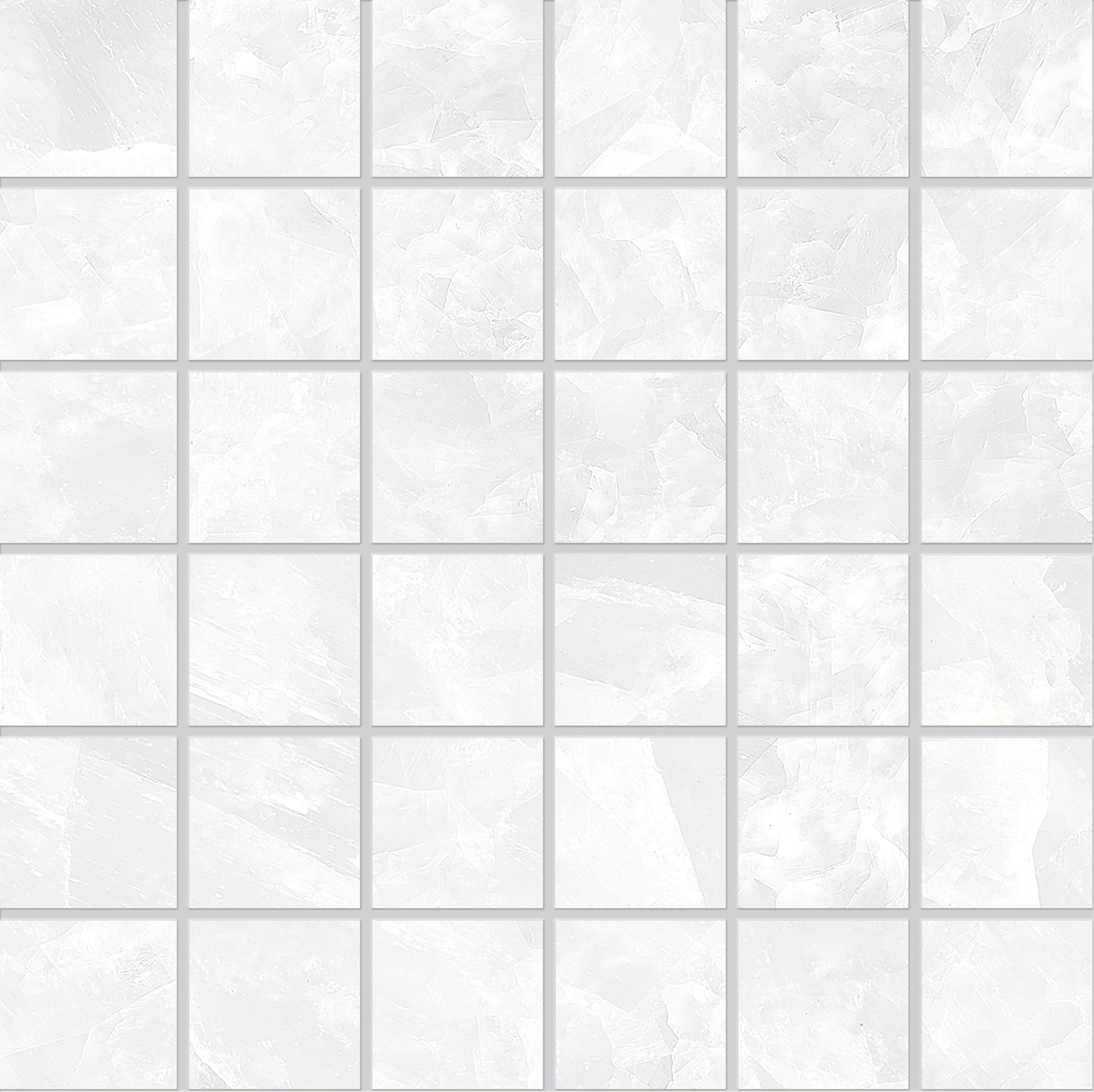 Tele Di Marmo Revolution: Marble Thassos Straight Stack 2x2 Mosaic (12"x12"x9.5-mm | glossy)